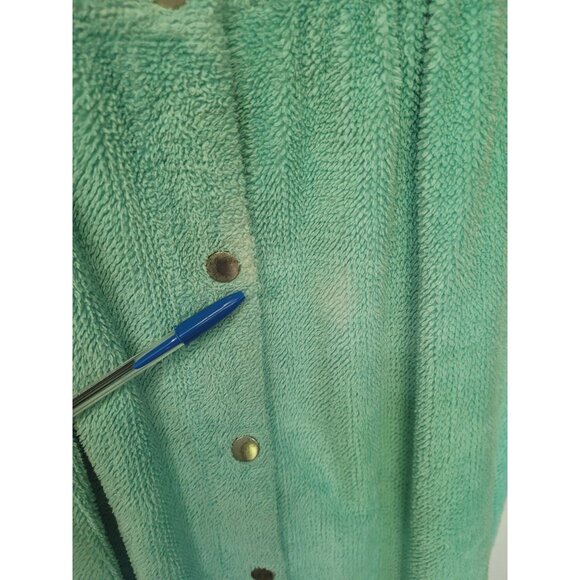Vintage National Womens Snap-Front Mint Green Terrycloth Robe Size L Midi - Picture 5 of 13